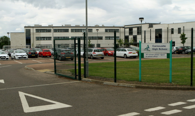 Pupils were left 'gagging in the corridors' after the incident at Carnoustie High School.