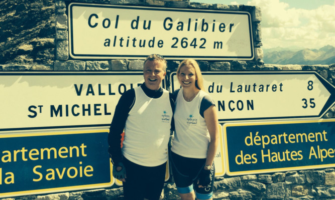 Mark and Cathy at the top of the Galibier.