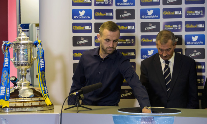 SFA President Campbell Ogilvie (right) and James McFadden were on hand to conduct the William Hill Scottish Cup second round draw.