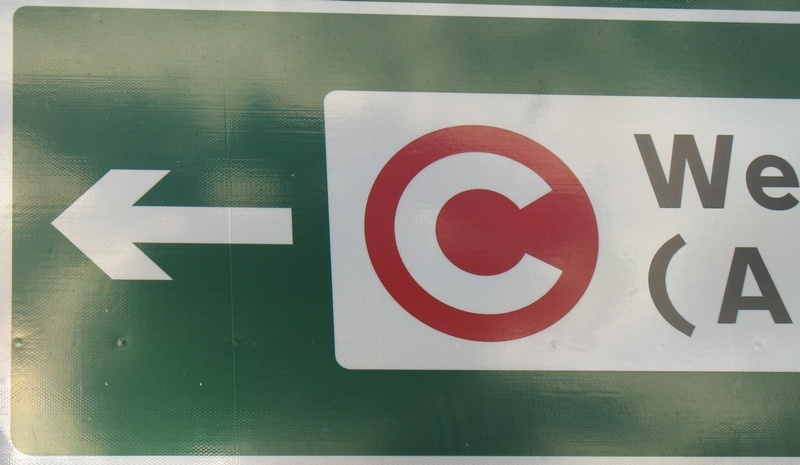 London Congestion Charge signs.