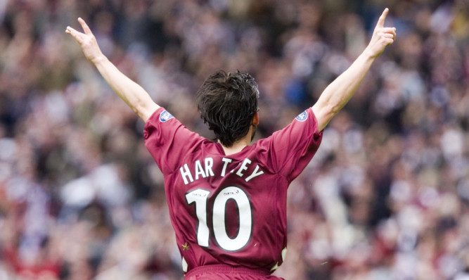 Paul Hartley celebrates a hat-trick against Hibs in 2006.