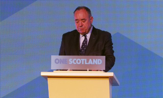 Alex Salmond during a press conference after Scotland rejected independence.