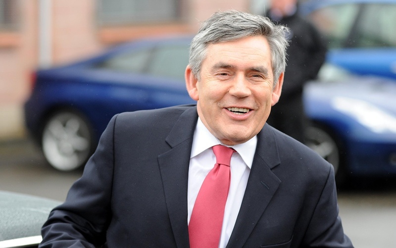 Gordon Brown at North Queensferry, gets ready to cast his vote