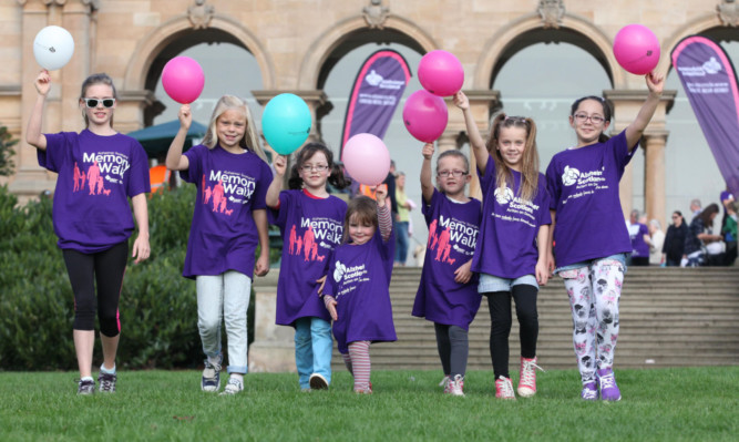 Some of the youngsters who took part in the walk.