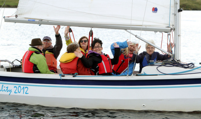 Water laugh: staff and residents enjoying the trip.