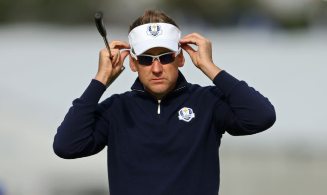 Ian Poulter during a practice session at Gleneagles.