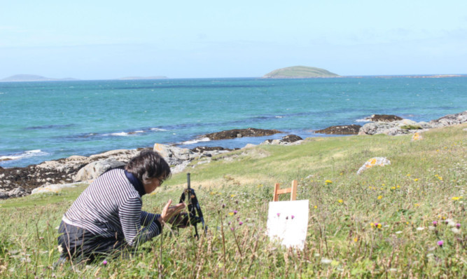 Kirsty at work in the Outer Hebrides.