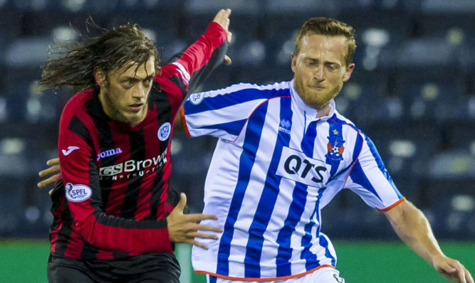 Murray Davidson (left) in action against Killie on Tuesday.