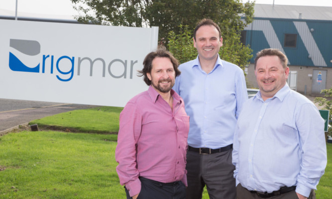 From left: Rigmar international business development director Gordon Macgregor, CEO Robert Dalziel and COO Keith Nelson. Picture: Newsline Media.