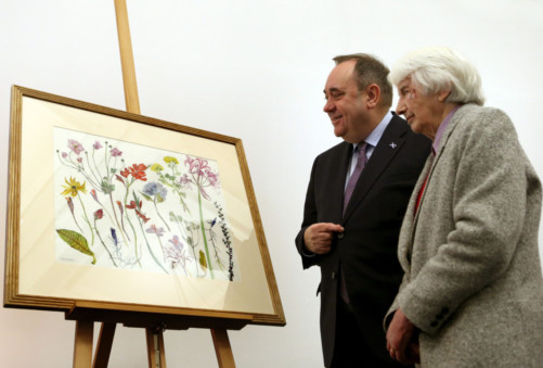 First Minister Alex Salmond with artist Dame Elizabeth Blackadder.