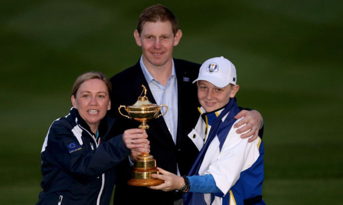 Stephen Gallacher wife Helen and son Jack.