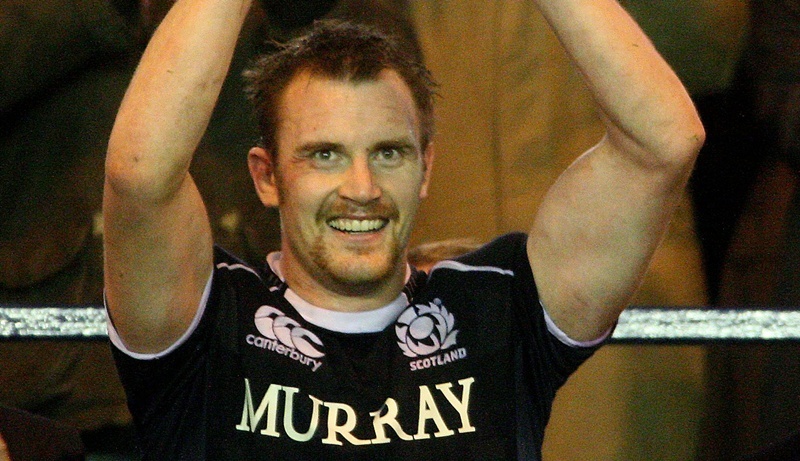 Rugby, Scotland v Australia.    Scotland's Alastair Kellock lifts the Hopetoun Cup.