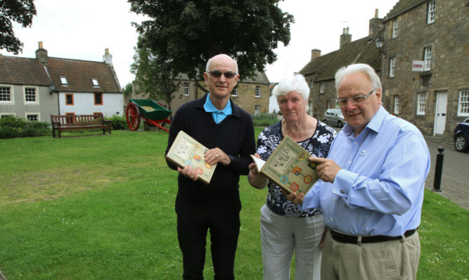 At Brunton Green, from left: John Brown, Betty Gilchrist and Councillor David McDiarmid.
