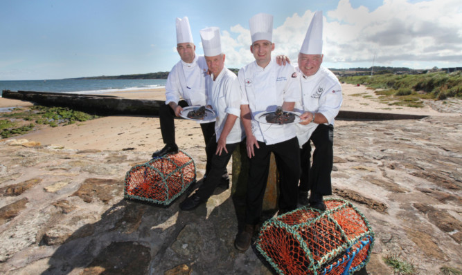 From left: chefs Martin Hollis, Alan Matthew, Scott Davies and Ian Macdonald at East Sands.