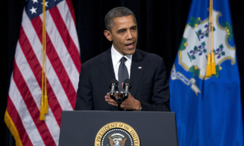 President Barack Obama speaks during an interfaith vigil for the victims of the tragedy.