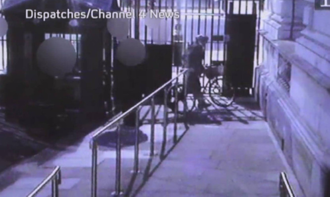 CCTV footage of the exchange, obtained by Channel 4.