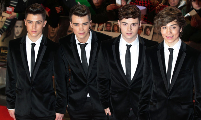 X Factor contestants Union J (left to right) Jamie Hamblett, Josh Cuthbert, Jaymi Hensley and George Shelley attending the UK film premiere of The Twilight Saga: Breaking Dawn - Part Two, held at the Empire Cinema Leicester Square, Vue West End and Odeon Leicester Square, in central London. PRESS ASSOCIATION Photo. Picture date: Wednesday November 14, 2012. Photo credit should read: Yui Mok/PA Wire