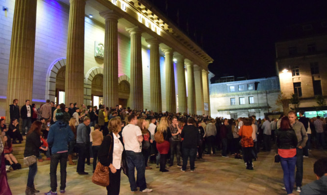 Fans in City Square.