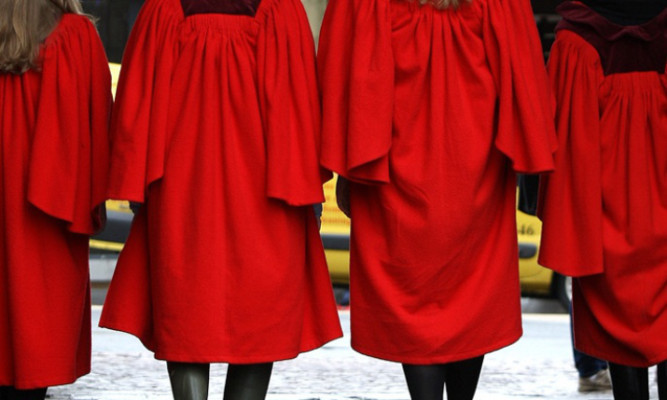 The distinctive gowns worn by St Andrews University students.