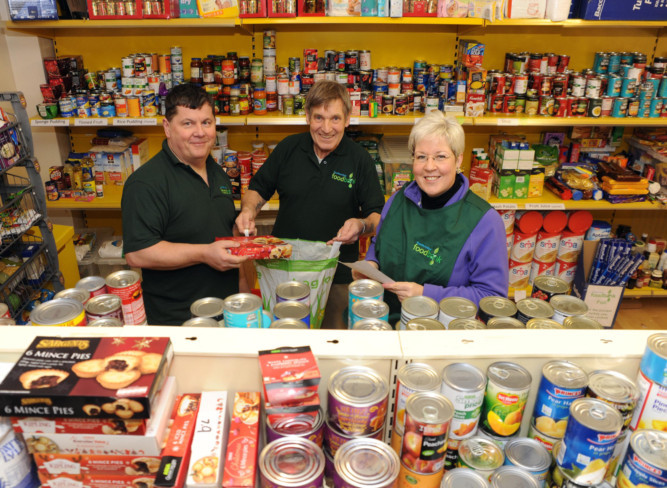 Dunfermline Foodbank volunteers John Drylie, Bert Connon and Karen Chapman.