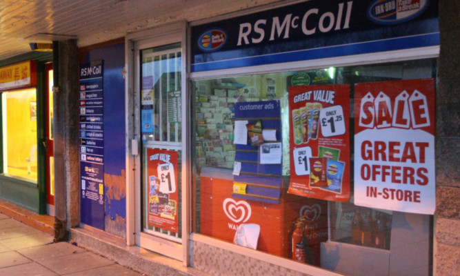 The RS McColl shop in Arbroath targeted by a Christmas Day thief.