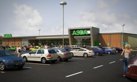 An artists impression of the new Asda store at Myrekirk, Dundee.