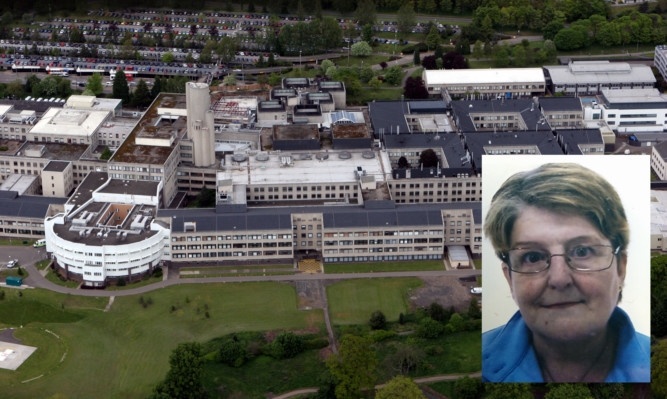 Pamela Shaw (inset) was admitted to Ninewells Hospital for a routine operation.
