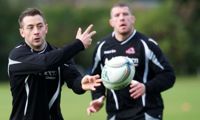 Edinburgh captain Greig Laidlaw, praised for his first leg performance by coach Michael Bradley, is put through his paces at training.