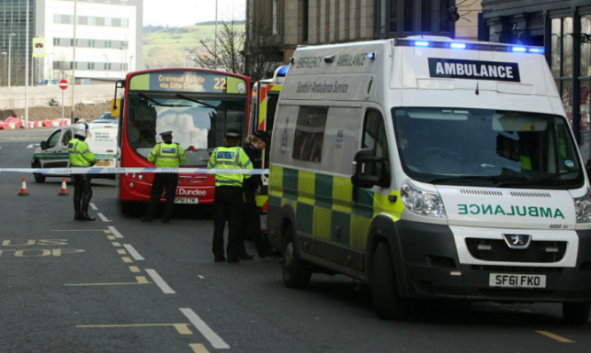 The scene of the bus accident.