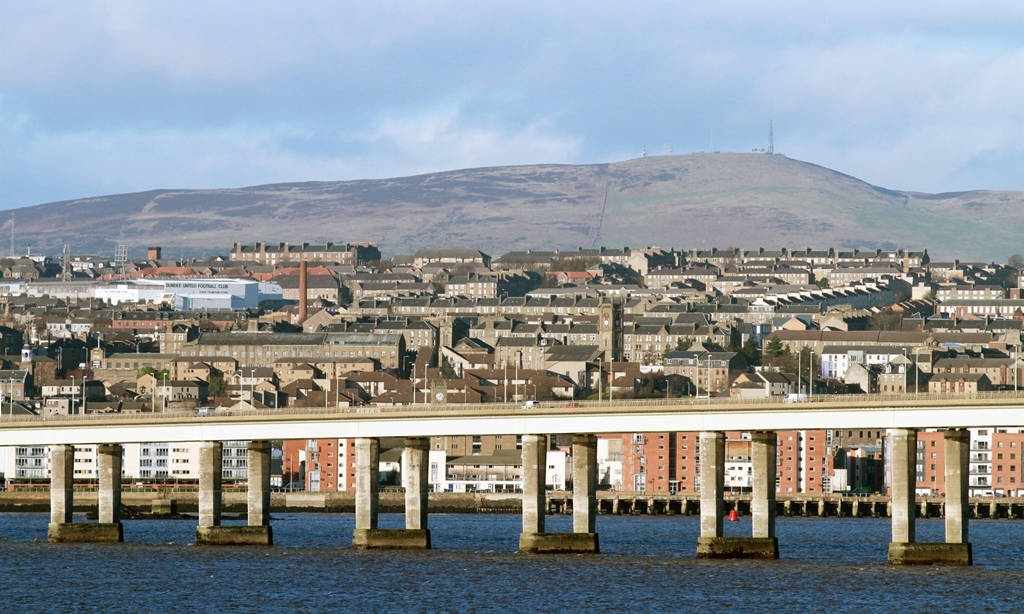 Bob Douglas, Evening Telegraph. General view of the Tay Road Bridge and Dundee waterfront from Fife.