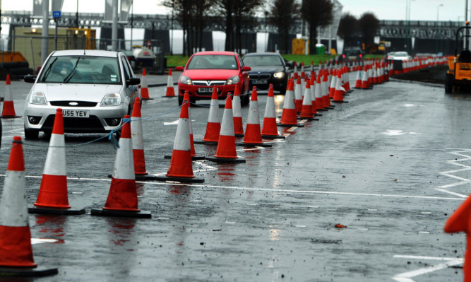The roadworks at Riverside Drive, the surface of which is prompting complaints from drivers.