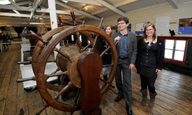 HMS Victory Project Manager Andrew Baines was shown round by Jen Robinson of Frigate Unicorn and volunteer Jo Simpson.