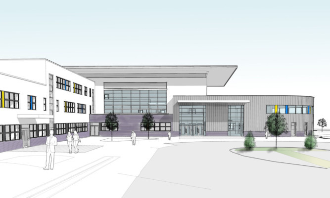 An artists impression of the entrance to the new Viewforth High School.