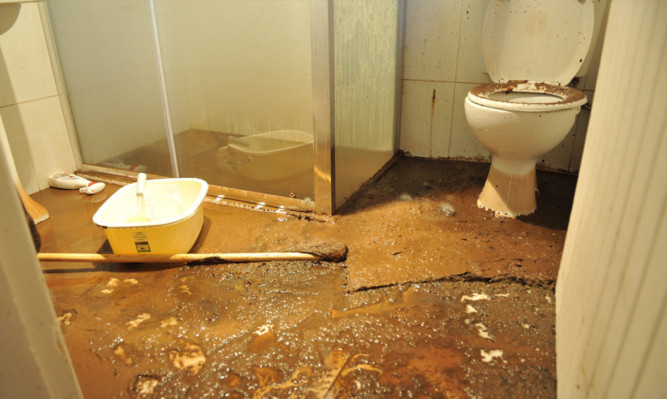 Sewage fills the bathroom of Alexander McLean's Stonehaven home.