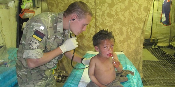 Captain Christopher Stewart treats a boy who suffered a reaction after being stung by a hornet

---

A military doctor serving on operations in Afghanistan for the first time, has found himself dealing with a huge range of medical conditions, from coughs, sprains and blisters to trauma injuries and gun shot wounds.

Captain Christopher Stewart, a doctor with the British Armys 16 Medical Regiment, is based at a patrol base in the Nad-e Ali area of Helmand province. The 26-year-old, who comes from Meigle in Perthshire and currently lives in Colchester, Essex, is living and working on the base alongside troops from 1st Battalion The Royal Irish Regiment.

Operating out of his tented medical facility within the patrol base, his primary role is to look after the health needs of the soldiers, ensuring they are fighting fit and operationally effective at all times. Troops can expect the same level of medical care from the Armys medical services on the front line as they receive back in the UK. 

Visit www.defencenewsimagery.mod.uk for full press release