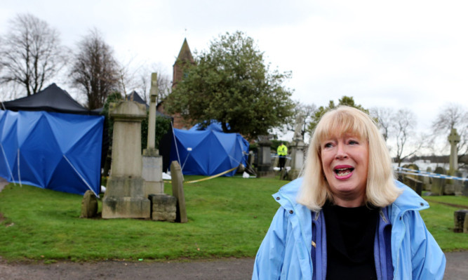 Sandra Brown at Old Monkland Cemetery.