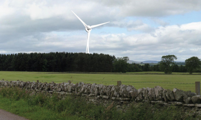 How the wind turbine at Forfar Golf Course would have looked.