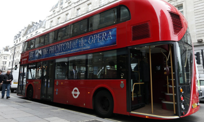 One of the new Routemaster buses being used in London.