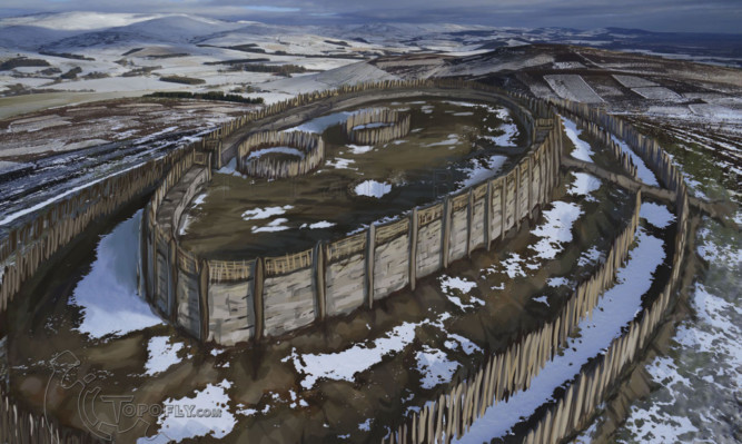 A reconstruction of the hill fort Kieran made during his studies in Dundee.