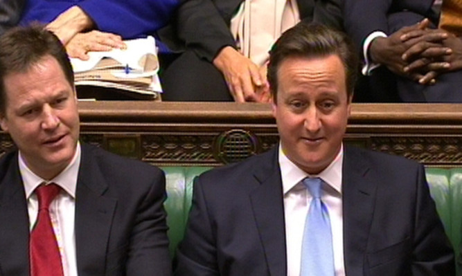 Coalition leaders Nick Clegg and David Cameron.