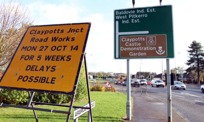 Claypotts roadworks which started today.