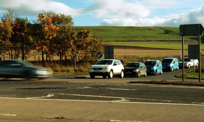 The notorious A90/A937 junction at Laurencekirk.