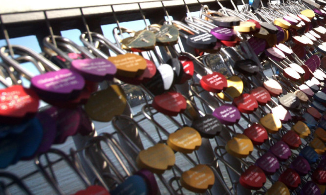 Some of the love locks.