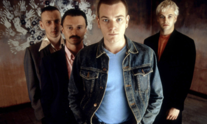 Ewan McGregor, Ewen Bremner, Robert Carlyle and Jonny Lee Miller
in Trainspotting.