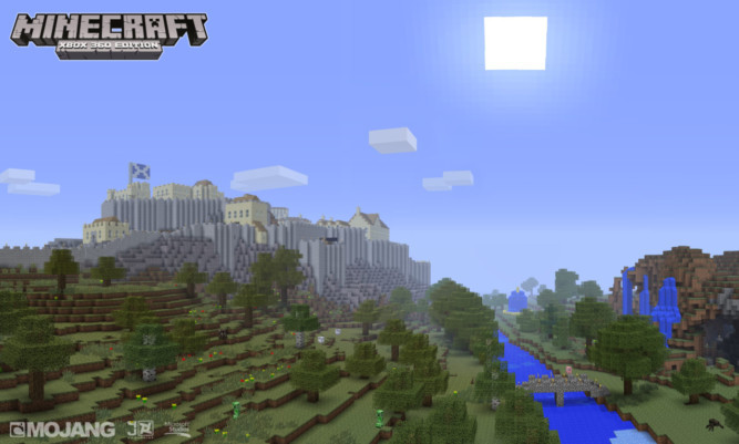 A screenshot from Minecraft: Xbox 360 Edition, which has become the fastest selling title on Xbox Live Arcade.