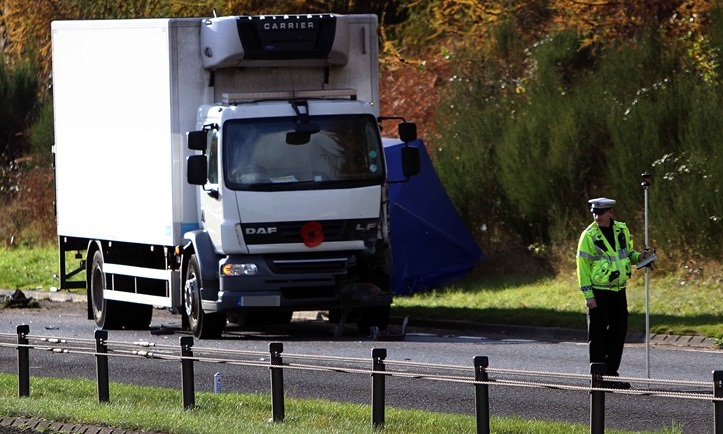 Kris Miller, Courier, 04/11/14. Picture today at Ballinluig on the A9 shows police at the scene of the first fatal RTC since average speed cameras were installed on the road. **number plates have NOT been blurred, please check before using**