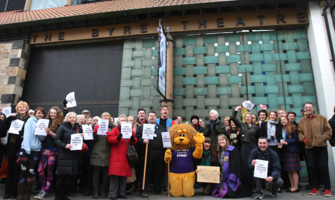Supporters who gathered to call for the Byre Theatre to be saved earlier this week.