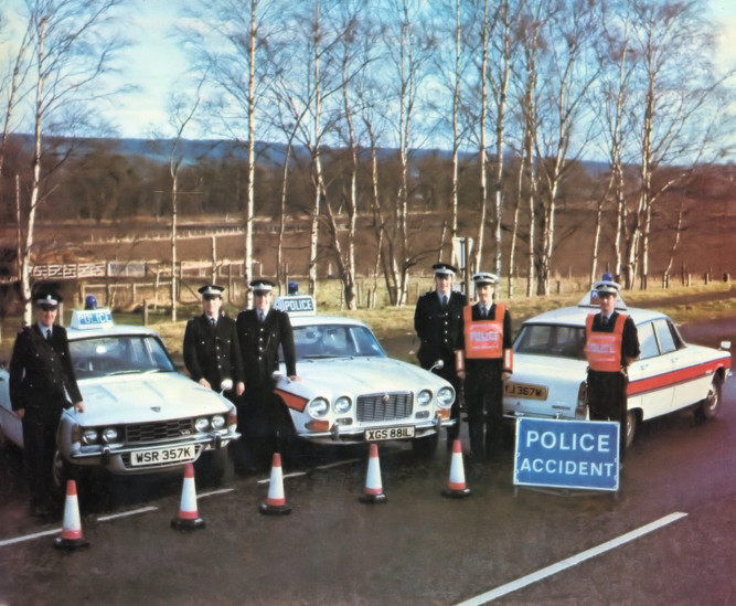 Tayside Police has launched a new 'online museum' on Facebook, showing images dating back decades. This one shows traffic officers in 1974. To see more visit the page at www.facebook.com/TaysidePoliceMuseum