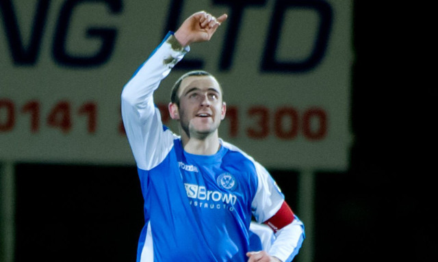 St Johnstone ace Dave Mackay celebrates after making it 3-1 to the home side.