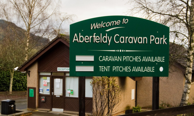 Aberfeldy Caravan Park sign